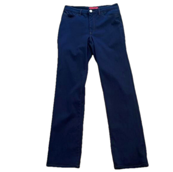Love Jeans Suzanne Straight Leg – Tall Ink Blue Stretchy Mid Rise Women’s Sz 10 - Picture 1 of 10